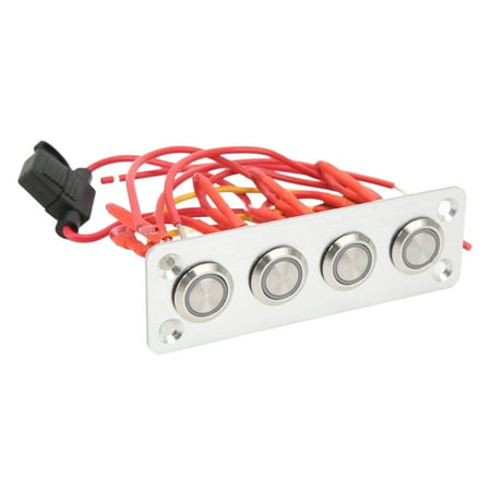 Marine Boat Switch Panel, RV Switch Panel Brushed Silver DC 12V 16A 4 ...