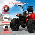 thumbnail image 4 of Garvee 24V Kids ATV, Ride on Car for Kids, 4WD Off-Road 4 Wheeler Quad Electric Toys Vehicle, 4x80W Powerful Engine, with 7AHx2 Large Battery, EVA Tires, Full Metal Suspension, LED Light（Red）, 4 of 7
