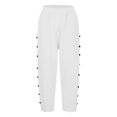 thumbnail image 4 of Gyexs Striped Linen Pants Women Linen Capri Pants Lightweight Spring Summer Pants for Women 2025 Ladies Pinstripe Pants White, 4 of 5