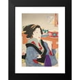 thumbnail image 2 of Tsukioka Yoshitoshi 14x18 Black Modern Framed Museum Art Print Titled - Looking Weighed Down; the Manner of a Waitress at Fukagawa in the Tenpo Era (1888), 2 of 5