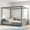 Grey, variant on Sailvan Full Size Canopy Frame Rubber Wood Floor Bed with Fence,Guardrails