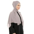 thumbnail image 2 of Discount Sale yuqude Silk Scarf Versatile Long Chiffon Hijab Lightweight Breathable Shawl for Muslim Ladies Khaki,One Size, 2 of 3