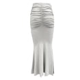 thumbnail image 6 of Ruched Maxi Bodycon Skirts for Women High Waisted Slimming Dressy Casual Long Skirt Going out Outfit, 6 of 8