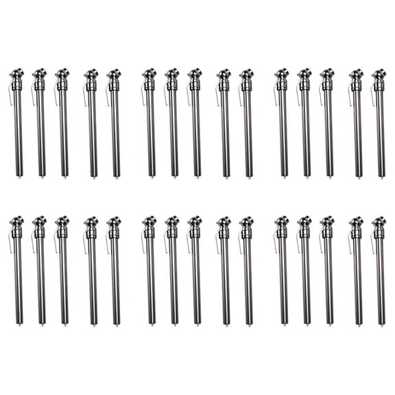 30 Pack Pencil Tire Pressure Gauge 5-50 PSI Universal for Car Motorcycle Bicycle,30 x Tire Pressure Gauge,silver