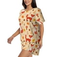 thumbnail image 2 of Fotbe Cute Foxes Print Pajama Set for Women 2 Piece Loungewear Short Sleeve Tops and Shorts Set Soft Sleepwear-XX-Large, 2 of 7
