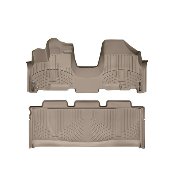 WeatherTech Custom Fit FloorLiners compatible with 2005-2010 Honda Odyssey - 1st Row Over-The-Hump & 2nd Row, Tan