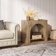 thumbnail image 3 of Tribesigns Farmhouse End Side Table, Large Sofa Side Table with Heavy-Duty Wooden Pedestal for Living Room, Bedside Storage Nightstand for Bedroom, Accent Furniture, Easy Assembly (1, Light Brown), 3 of 9