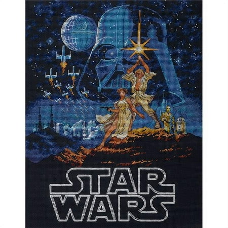 UPC: 0088677353803 | Dimensions Star Wars Counted Cross Stitch Kit 11 X14 -Luke & Princess Leia (14 Count)