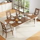 thumbnail image 1 of Yeshouse Mesa de comedor industrial de 78,7 pulgadas para 8 personas, de madera con diseño de mortaja y espiga y patas de metal resistentes, ideal para comedor u oficina(sin silla), 1 of 7