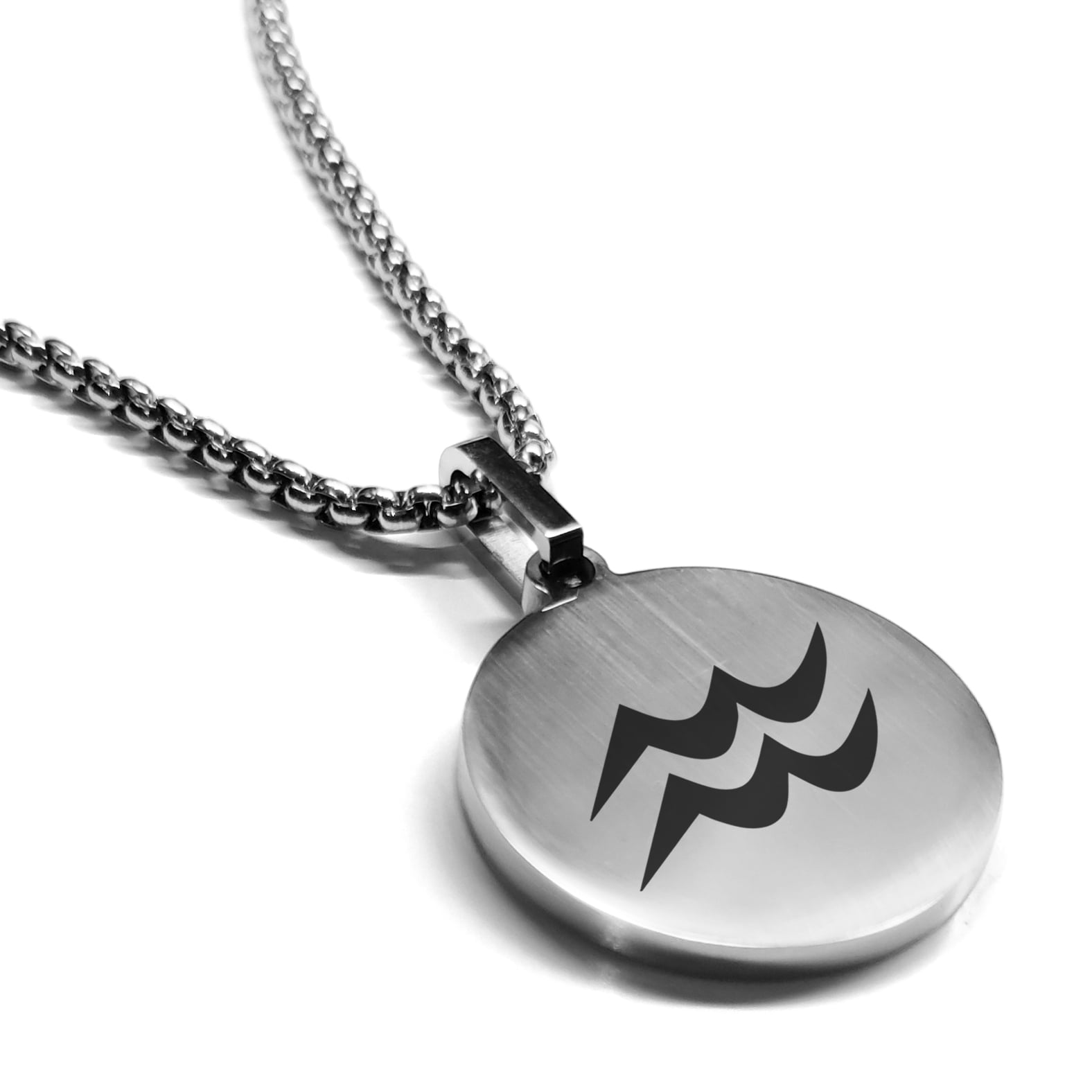 Aquarius Necklace - Zodiac Pendant Necklace In Silver