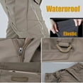 thumbnail image 5 of Men's Spring Fall Autumn Elastic Tactical Pants Camping Hiking Fishing Trekking Climbing Outdoor Cargo Trousers Quick Dry Sports (X9 Khaki,XXL 85-95kg), 5 of 7