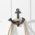 thumbnail image 3 of Danya B 4 Piece Dark Brown Iron Anchor Two-Prong Wall Sculpture Utility Double Hooks, 3 of 6