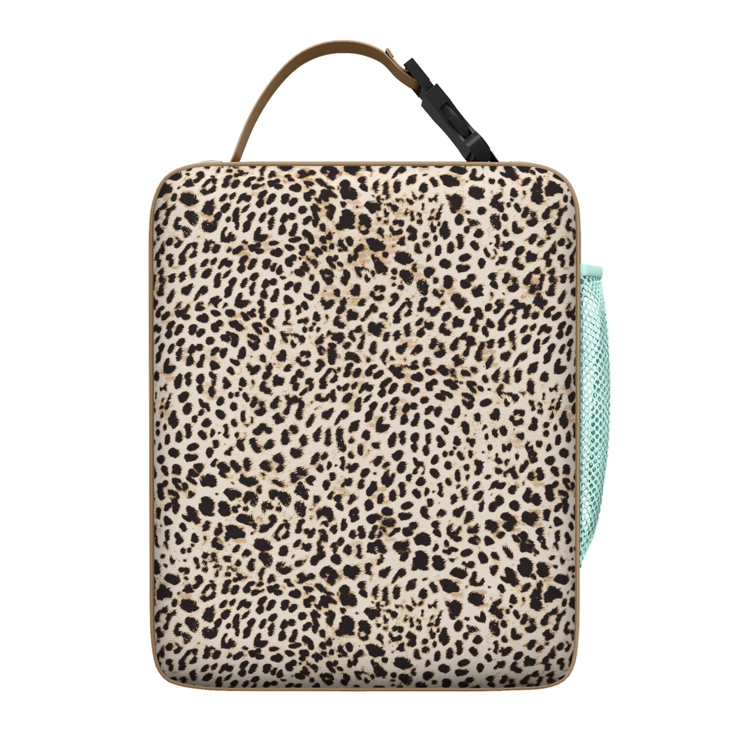 Leopard Print Insulated Lunch Bag – Modern Fashionable Thermal Tote with Classic Vintage Spots and Tropical Polka Pattern, Waterproof Durable Cooler Bag for Work, School, Travel