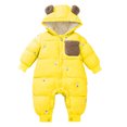 thumbnail image 4 of Baby Boys Girls Snow Suits Warm Hooded Puffer Coat Jacket Romper for Baby Snow Coat Solid Color Long Sleeve Cute Boy Outfits for Toddler Boys 0-6 Months, 4 of 4