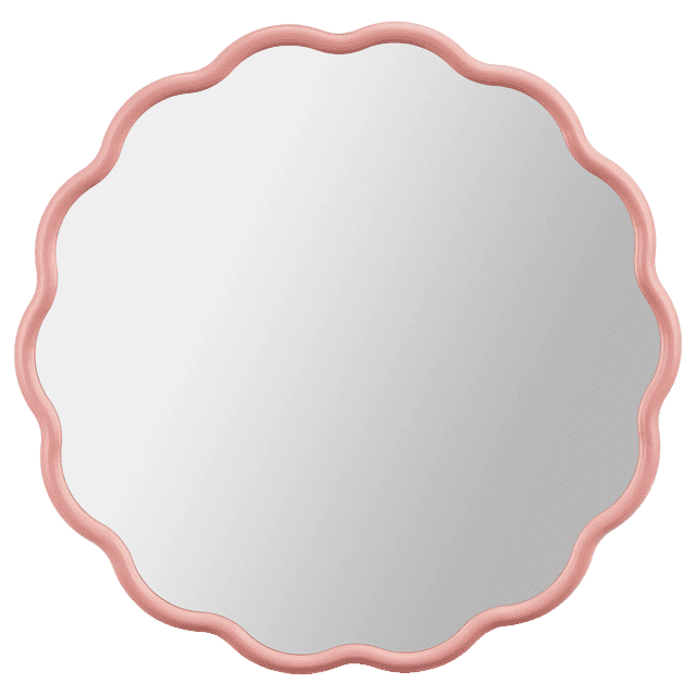 Bouclair Pink Scalloped Mirror