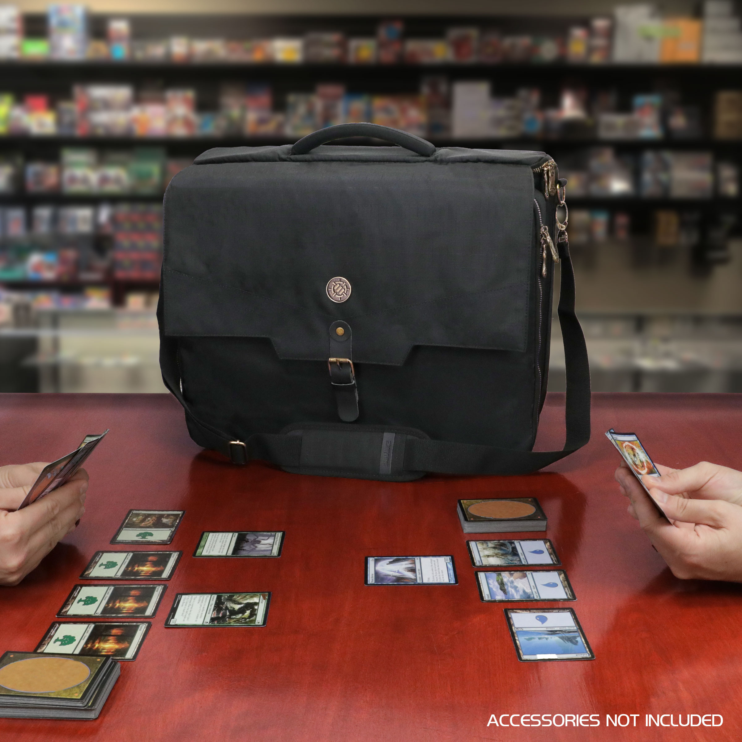 ENHANCE MTG Bag Fits Deck Boxes, Top Loader Binder with Card Defender Screen, Customizable Interior