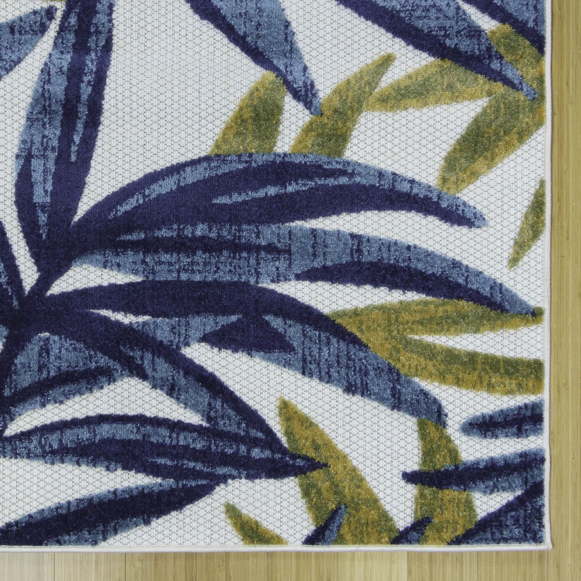 Kalari Isla Indoor/ Outdoor Polypropylene Blue Flat Weave Area Rug, 9x13