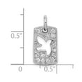 thumbnail image 2 of Sterling Silver Rhodium Plated Peace CZ Dove Charm, 2 of 2
