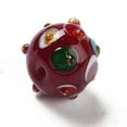 thumbnail image 3 of 10pcs Handmade Lampwork Beads Round Dark Red 11x13x12.5mm Hole: 1.6mm, 3 of 3