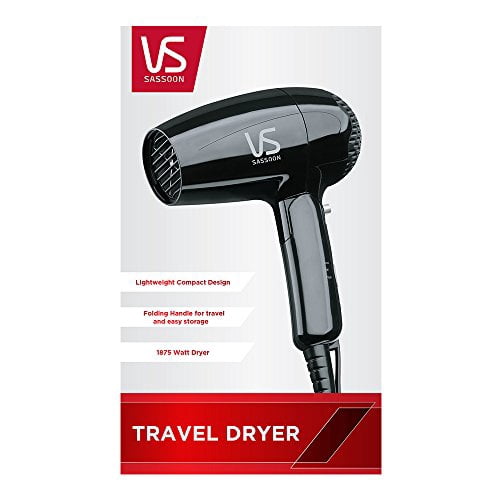 Vidal Sassoon 1875W Travel Compact Hair Dryer With Folding Handle 1 ea -  Walmart.com