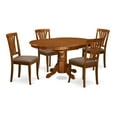thumbnail image 2 of East West Furniture Avon 5-piece Dining Set with Fabric Chairs in Saddle Brown, 2 of 8