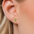thumbnail image 3 of Gem Stone King 14K White Gold Green Peridot Double Notch Stud Earrings for Women Men | 0.50 Cttw | Gemstone Birthstone | Marquise 6X3MM, 3 of 6
