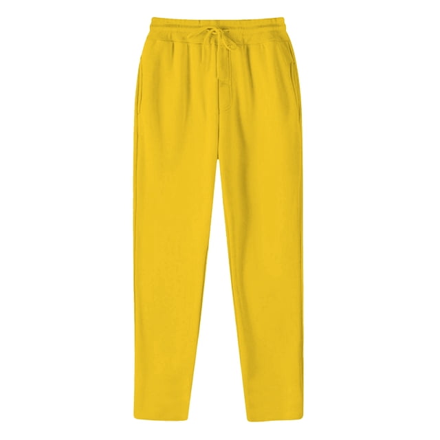 Uinagy Men's Solid Color Casual Straight Trousers with Pockets