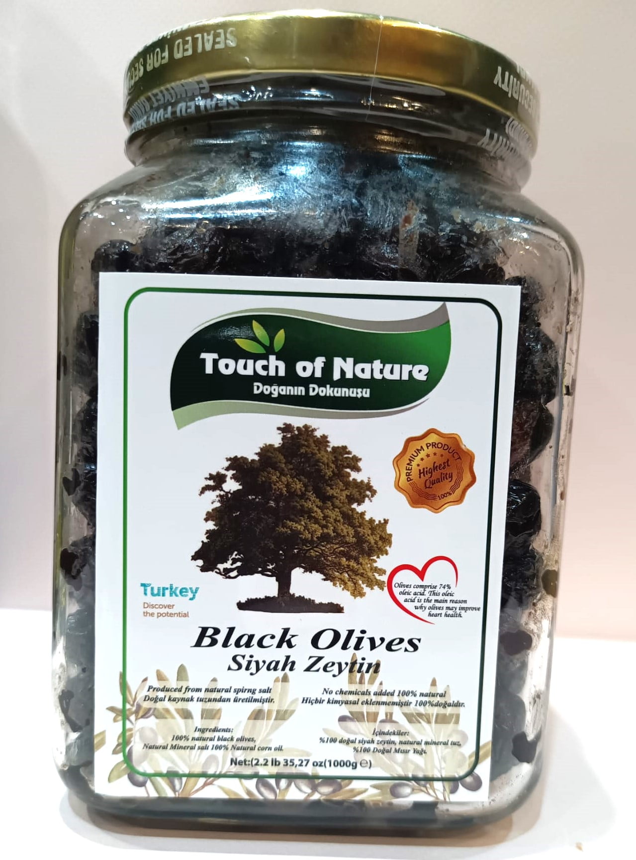 black Olives Natural Touch of Nature 100 Natural black Olives Net