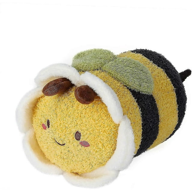 Peluche de abeja de 30 cm, suave y esponjoso, ideal como cojín para abrazar a tu amigo.