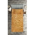thumbnail image 2 of Ambesonne Egypt Quilted Coverlet 2 Pcs, Hieroglyphs Composition, Twin Size, Pale Orange Amber, 2 of 2