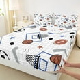 thumbnail image 3 of Castle Fairy Soccer Basketball Football 3pcs Twin Sheet Sets for Teenagers,Sport Theme Twin Fitted Sheet,Ball Gamer Breathable Flat Sheet,Super Cozy Room Decor, 3 of 7