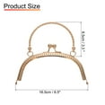 thumbnail image 2 of Uxcell Metal Purse Frame, 16.5cm/6.5" Retro Arch Kiss Lock Clasp Frame Embossed for Purse Making(Light Gold), 2 of 6