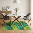 thumbnail image 3 of ODIKA Golf Chartreuse Koi Abstract Bug Botanical Terrain Shaped Pond Non-Slip Chair-Friendly for Dining Room, Under Table, Home Office, 3 of 7