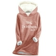 thumbnail image 3 of Herrnalise Yes I'm Still Freezing Me 24 7 Fleece Hoodie Women Fuzzy Sherpa Lined Pullover Funny Letter Print Winter Warm Tops, 3 of 8