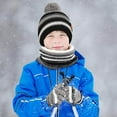 thumbnail image 2 of Conjunto de gorro, babero y guantes para niños Border Conjunto de 3 piezas de gorro cálido de punto y forro polar para otoño e invierno, 2 of 2