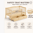 thumbnail image 4 of Zimtown Toddler Daybed, Kids Day Bed Frame with Storage Drawer, Children Sleeping Bedroom, Natural, 4 of 8