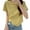 Yellow, variant on Women's Summer Minimalist V-Neck Top, Simple Short Sleeve Casual Tee, Lightweight Comfort Blouse