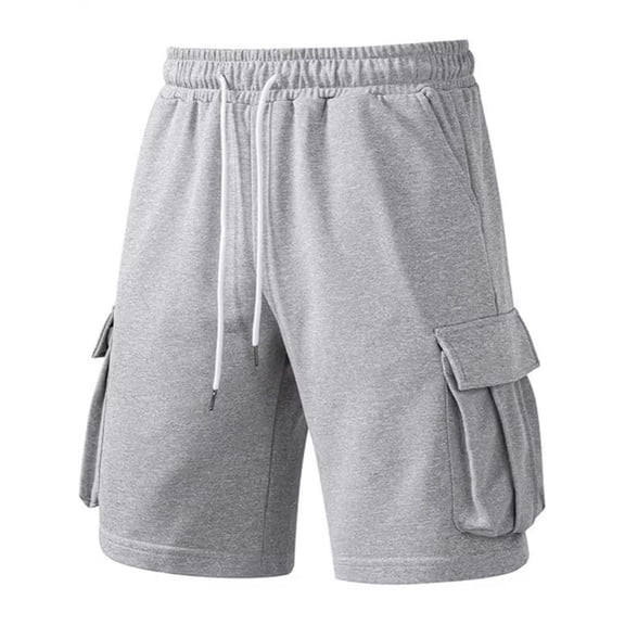CONZONE Men'S Baggy Sweat Shorts Elastic Waist Drawstring Summer Shorts For Men Casual Solid Color Lightweight Shorts With Pockets