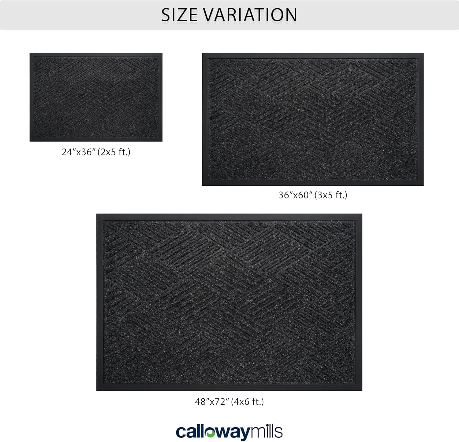 Calloway Mills 113170305 Graphite Grid Charcoal Mat 3" x 5"