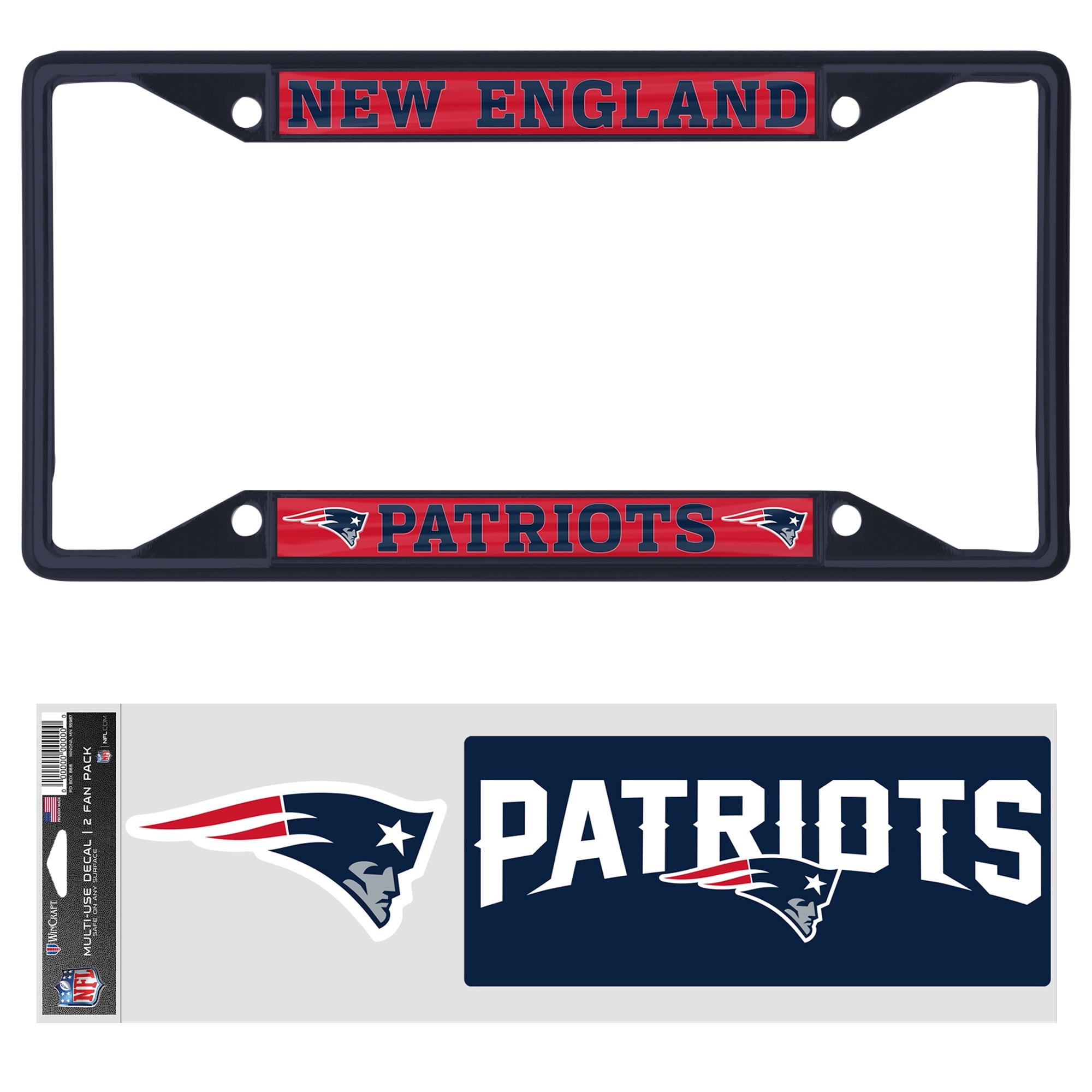Wincraft New England Patriots Decal Pack – Self-Adhesive Bumper Sticker, 3x12 Inches