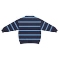 thumbnail image 3 of Waffle Striped Polo Shirts for Men Loose Button Turndown Collar Long Sleeve Blouse Top Casual Workout Work Golf Shirts, 3 of 5