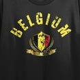 thumbnail image 2 of Belgium Distressed Flag Crew Neck Short Sleeve Women's Black Crop Top
-Large, 2 of 3