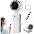 thumbnail image 1 of Regularlyk Portable Handheld Turbo Fan, 5 Gear Wind N607 Handheld Turbo Fan, Foldable Portable Handhelds Fans, USB Rechargeable HandheldFan for Outdoor Activities, Travel, Working (White Set), 1 of 7