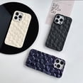 thumbnail image 2 of Compatible with iPhone 14 Pro Max Cute Case 3D Honeycomb Pattern Matte Frosted Soft TPU Thin Lightweight Unique Shockproof Protection Cover for Women Girls White, 2 of 12