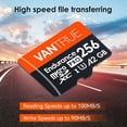 thumbnail image 3 of Tarjeta SD Vantrue microSDXC UHS-I U3 4K UHD de 256 GB con adaptador, 3 of 8