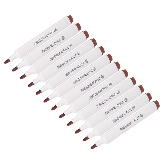 Uxcell Acrylic Paint Marker Pens 12Pcs Acrylic Paint Pens Waterproof Paint Art Marker Pen Water Based Paint Pen for DIY Craft Caramel