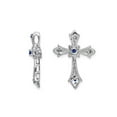 thumbnail image 3 of 1/8 Carat (Ctw) Natural Dark Blue Sapphire Cross Pendant Necklace in 14K White Gold with Chain, 3 of 5
