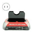 thumbnail image 2 of Dual Bay HDD Docking Station USB3.0 SATA IDE 2.5 & 3.5 Inch External Hard Drive Dock All in 1 Hard Drive Holder US PLUG,1 * Dual Bay HDD Docking Station,Red & Black, 2 of 8