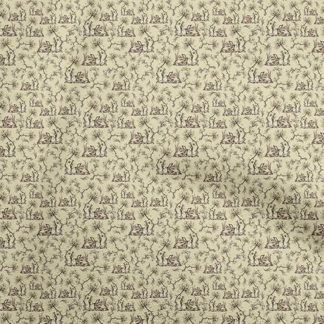 oneOone Cotton Flex Light Yellow Fabric Toile Sewing Craft Projects Fabric Prints By Yard 40 Inch Wide