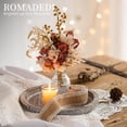 thumbnail image 3 of Wooden Tray Candle Holder - Round Wood Decorative Pillar Candle Tray for Coffee Table Farmhouse Kitchen Countertop Organizer Home Decor Wedding Centerpiece, Distressed White, 3 of 10